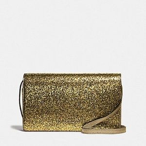 coach gold glitter purse